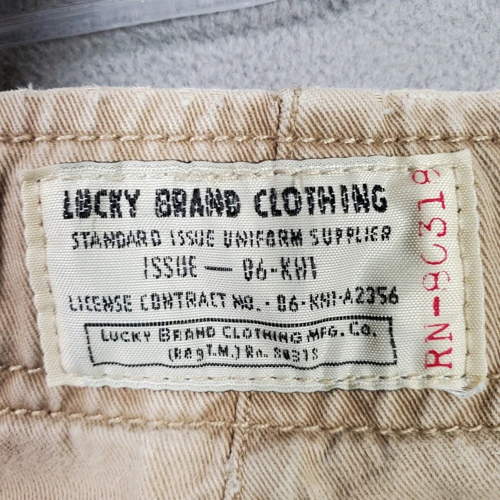 Lucky Brand‎ Cargo Shorts Mens 36 Tan Khaki 100% Cotton Gorpcore Utilitarian Y2K